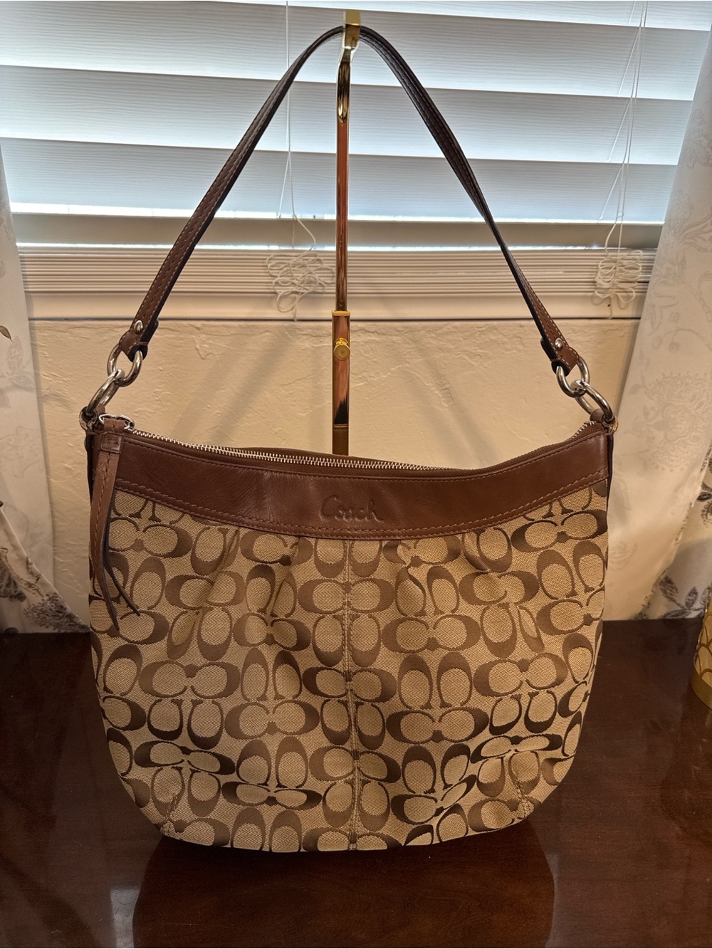 Coach Hobo Bag in Khaki/Brown Classic signature canvas Y2K